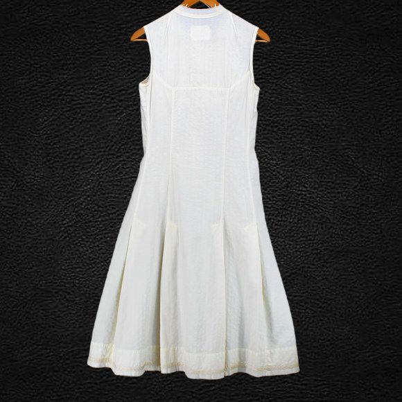 Gary Graham Sleeveless Dress 2006 Button Up Midi Pleated Vintage Cut High Neck S - Picture 8 of 16